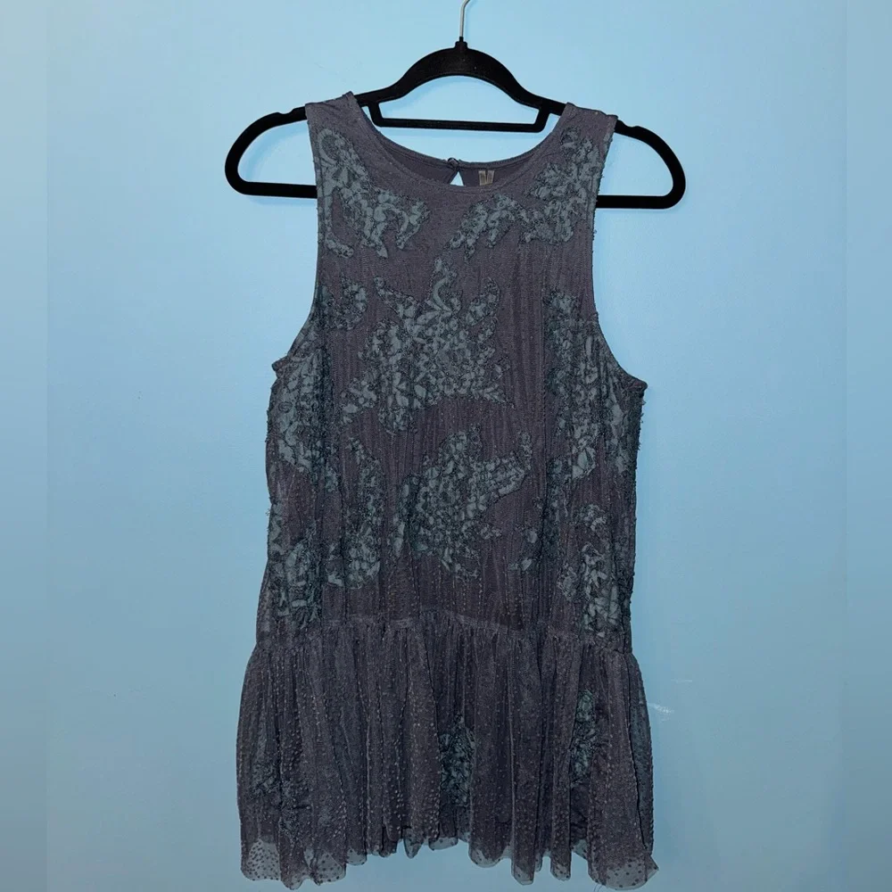 Anthropologie Applique Lace Tunic Blouse - Picture 3 of 5